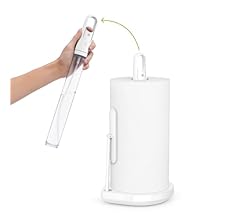 simplehuman Standing Paper Towel Holder with Spray Pump, White Stainless Steel