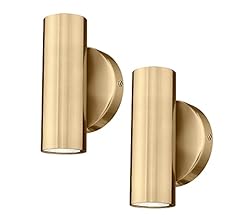 Cargifak 2-Light Wall Light, Brass Gold Wall Sconce, Indoor Up and Down Wall Lamp for Bedroom Bathroom Stair Entryway (2 Pa…