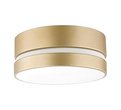 Globe Electric 60754 2-Light Flush Mount Ceiling Light, Soft Gold, Inner Frosted Shade, Ceiling Light Fixture, Light Fixtur…