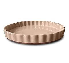 Mora Ceramic Tart Pan, 9.5 Inch Large Porcelain Baking Dish for Tarts, Quiche, Pie, Flan etc. Fluted Ruffled Edge, Oven, Mi…