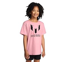 Messi Girls' Lifestyle Short Sleeve T-Shirt, Standard Fit Graphic Tee, Cotton Blend Fabric