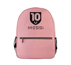 Messi Lifestyle Backpack for Boys & Girls, Bookbag with Pockets & Adjustable Straps, Pink/Black, One Size