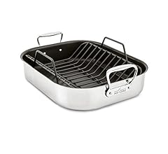 All-Clad Specialty Stainless Steel Large Roaster with Nonstick Rack 13x16 Inch Oven Broiler Safe 500F Roaster Pan, Pots and…