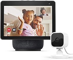 Echo Show 10 (3rd Gen) | Charcoal with Blink Mini Indoor Smart Security Camera, 1080 HD with Motion Detection