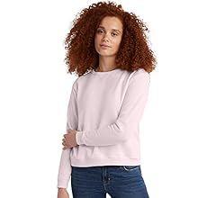 Hanes Womens Ecosmart V-Notch Crewneck Sweatshirt, Fleece Pullover Sweatshirt For Women