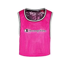 Champion Women's Reversible Mesh Cropped Tank, Amaranth/Blur Tropics Pink/Chscrplastisol-Gr 9936, M