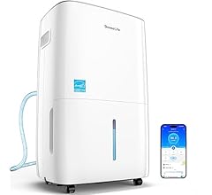 GoveeLife Smart Dehumidifier for Basement 4,500 Sq.Ft, 50 to 109 Pint Auto Humidity Control, Drain Hose, 2.0Gal Bucket, Ene…