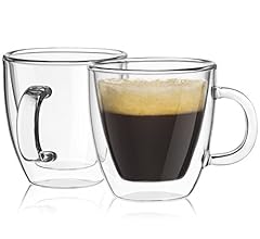 JoyJolt Savor Double Wall Insulated Glasses Espresso Mugs (Set of 2) - 5.4-Ounces