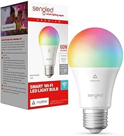 Sengled LED Smart Light Bulb (A19), Matter-Enabled, Multicolor, Works with Alexa, 60W Equivalent, 800LM, Insta