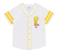 The Simpsons Ladies Baseball Jersey - Lisa, Krusty, Bart and Homer Simpson Mesh Button Down Baseball Jersey