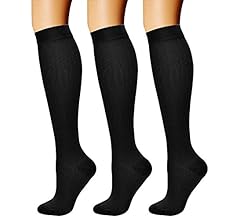 CHARMKING Compression Socks for Women & Men Circulation (3 Pairs) 15-20 mmHg is Best Support for Athletic Running Cycling