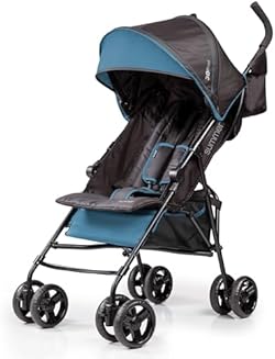 Summer Infant 3Dmini Convenience Stroller, Blue/Black – Lightweight Infant Stroller with Compact Fold, Multi-P