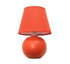 Simple Designs LT2008-ORG Mini Ceramic Globe Table Lamp, Orange