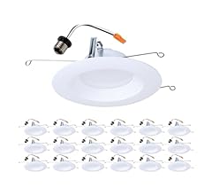 HALO LTE 5/6 Inch LED Recessed Lighting, 18 Pack, Dimmable Baffle Trim Retrofit Can Lights, 3000K Bright White, 9W=75W, 720…