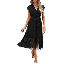 BTFBM Sleeveless Bohemian Floral Wrap Midi Dress