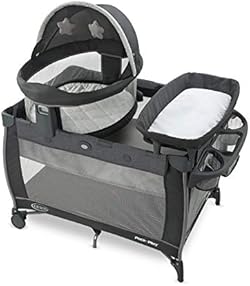 Graco Pack n Play Dome LX Playard with Baby Bassinet, Lightweight Portable Crib, Push-Button Fold Travel Crib,