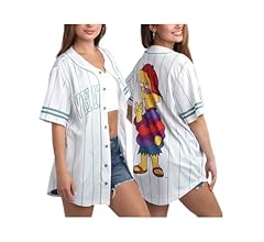 The Simpsons Women's Baseball Jersey - Novelty Fashion Lisa Simpson Whatever Vintage Shirt - Jersey Top for Women (S-XL)