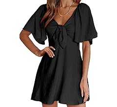 Dokotoo Womens Elegant Mini Bow Tie Dress