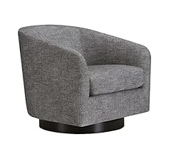 CHITA Pebble Grey Barrel Accent Chair with Swivel