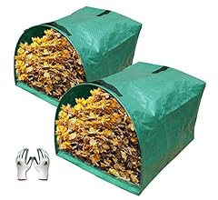 Gardzen 2-Pack Large Yard Dustpan-Type Garden Bag for Collecting Leaves - Reuseable Heavy Duty Gardening Bags, Lawn Pool Ga…