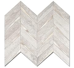 STICKGOO 10-Sheet Herringbone Tile Peel and Stick Backsplash, Beige Mixed Metal Gold PVC Stick on Backsplash, Self Adhesive…