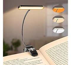 Gritin Rechargeable Book Light for Reading in Bed with 19 LED &Memory Function-Eye Caring 3 Color Temperatures,5 Brightness…