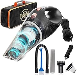 ThisWorx Car Vacuum Cleaner - Portable Handheld Mini Vacuum Cleaner W/ 16ft Cord, Bag, & Attachments - Small V