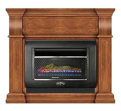 Duluth Forge Dual Fuel Ventless Gas Fireplace System with Mantle, Thermostat Control, 1 Fire Logs, Use with Natural Gas or …