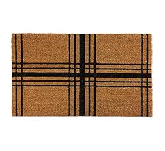 DII Natural Coir Geometric Modern Outdoor Door Mat, Front Porch Décor, 17x29, Farmhouse Plaid