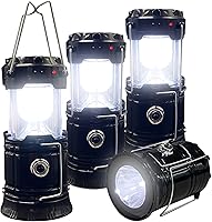 Collapsible Portable LED Camping Lantern XTAUTO Lightweight Waterproof Solar USB Rechargeable LED Flashlight Survival...