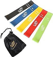 Fit Simplify Resistance Loop Exercise Bands with Instruction Guide and Carry Bag, Set of 5