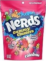 NERDS Gummy Clusters, Candy, Rainbow, Crunchy and Gummy, 8 oz