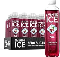 Sparkling Ice, Black Cherry Sparkling Water, Zero Sugar Flavored Water, with Vitamins and Antioxidants, Low Calorie...