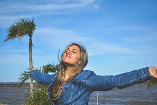 Photo of a woman feeling free