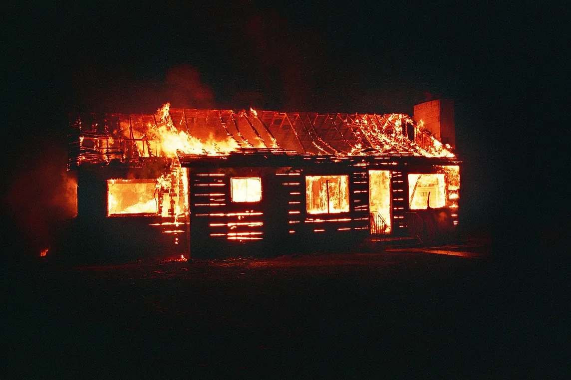 A burning house