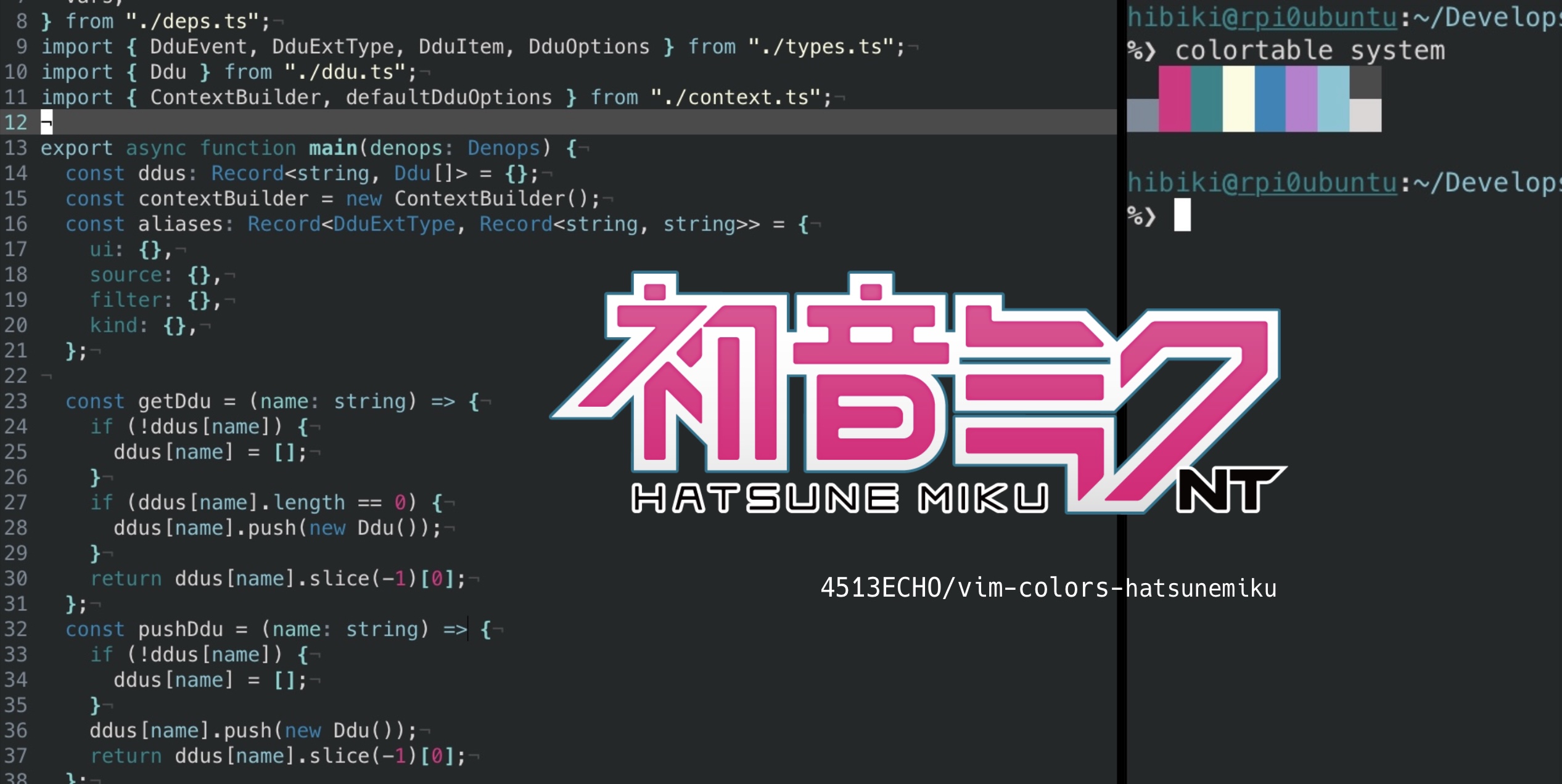 vim-colors-hatsunemiku