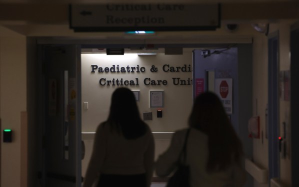 a darkened photo of the Sick Kids Critical Care Unit in Ontario