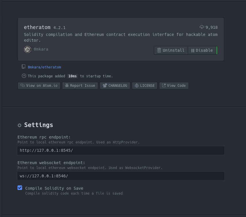 etheratom package config