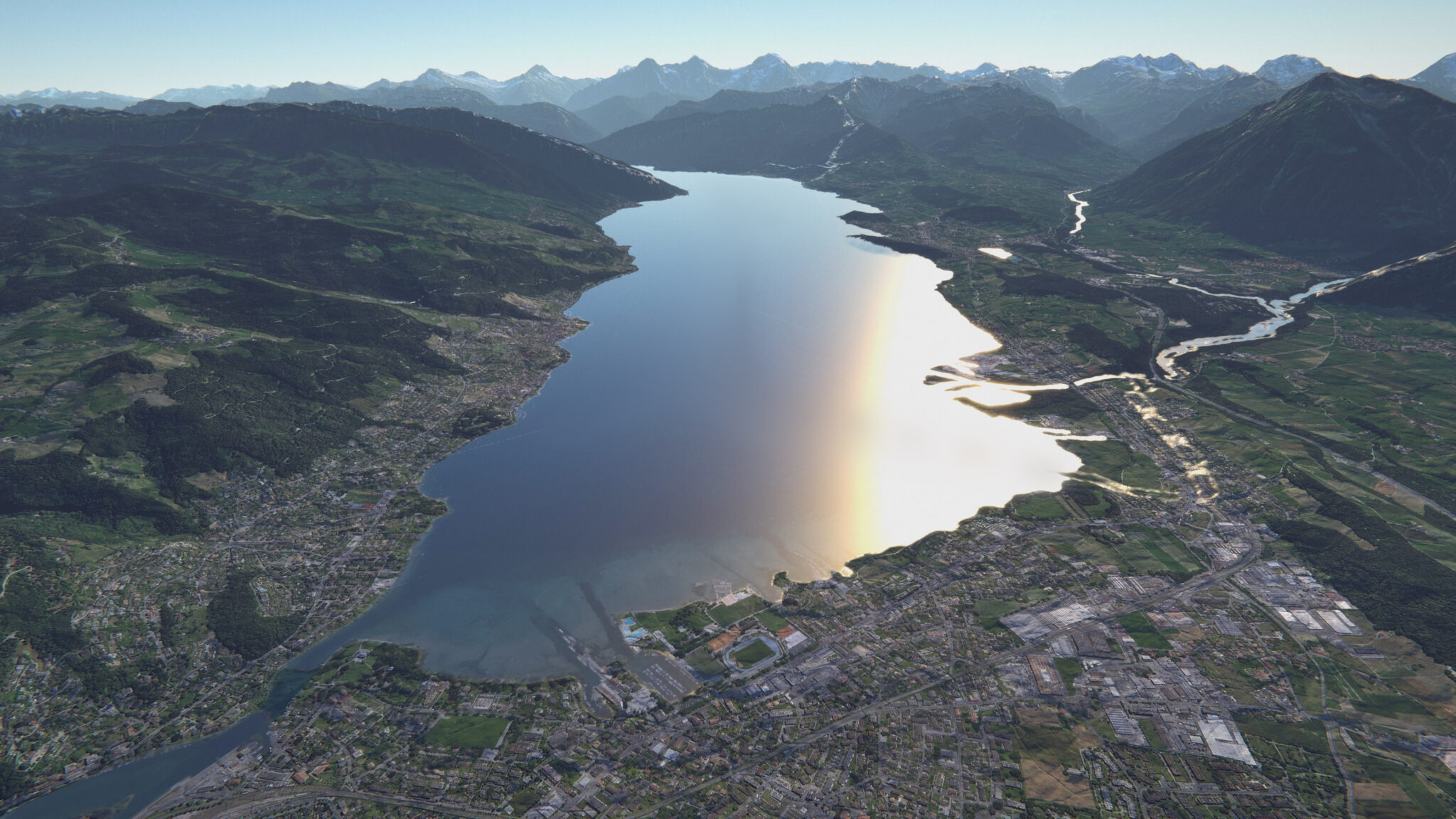 3D lake in the Alps