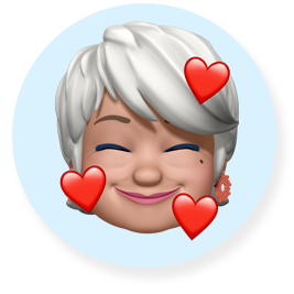 Smiling Memoji making a peace sign