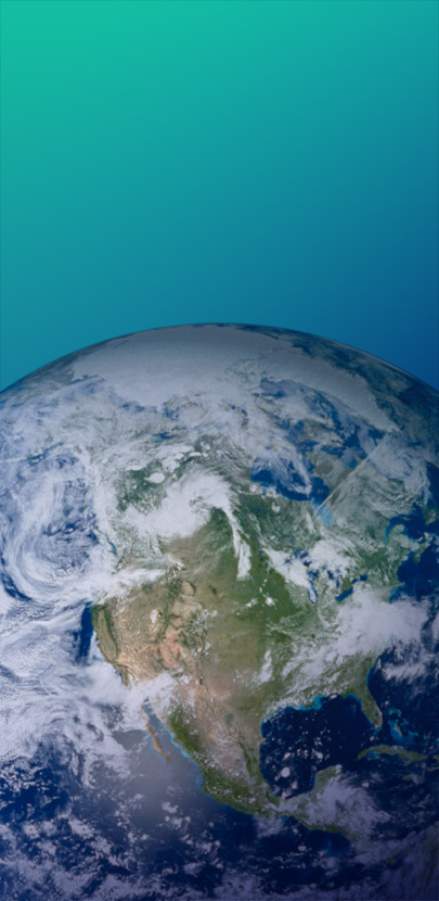 Partial image of Earth as visible from space.