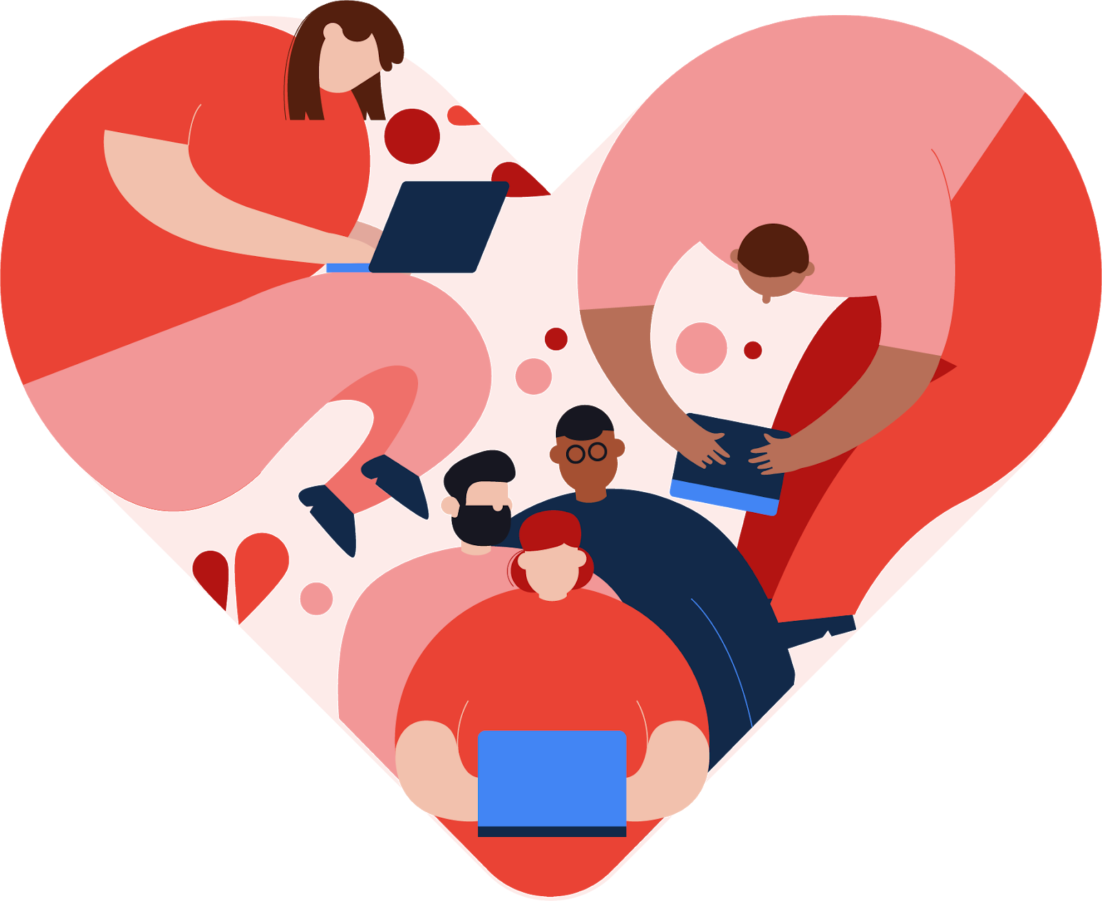 developers in heart shape