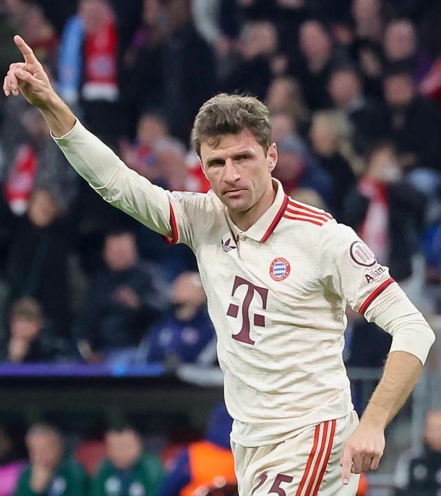 Thomas Müller jubelt in der Champions League