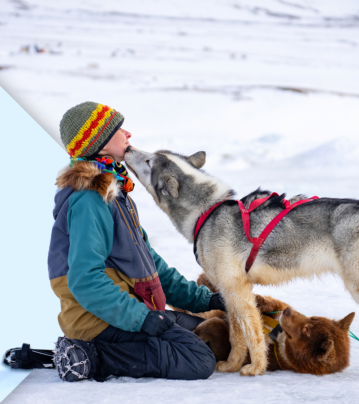 Josefin Kuschela mit Schlittenhund